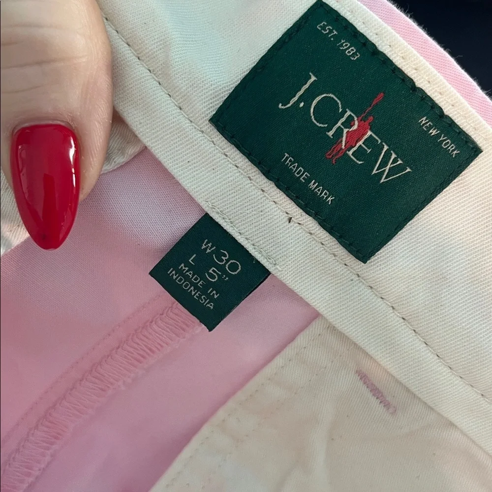 J. Crew Portsider Stretch Chino Shorts Men Bayside Pink Waist 30” Inseam 5” NWT